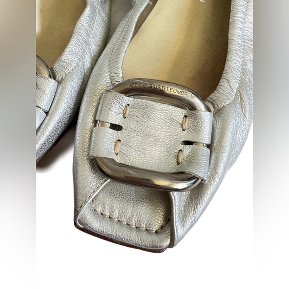 ATTILIO GIUSTI LEOMBRUNI AGL silver genuine leather ballet flat 41 11 - Picture 5 of 10